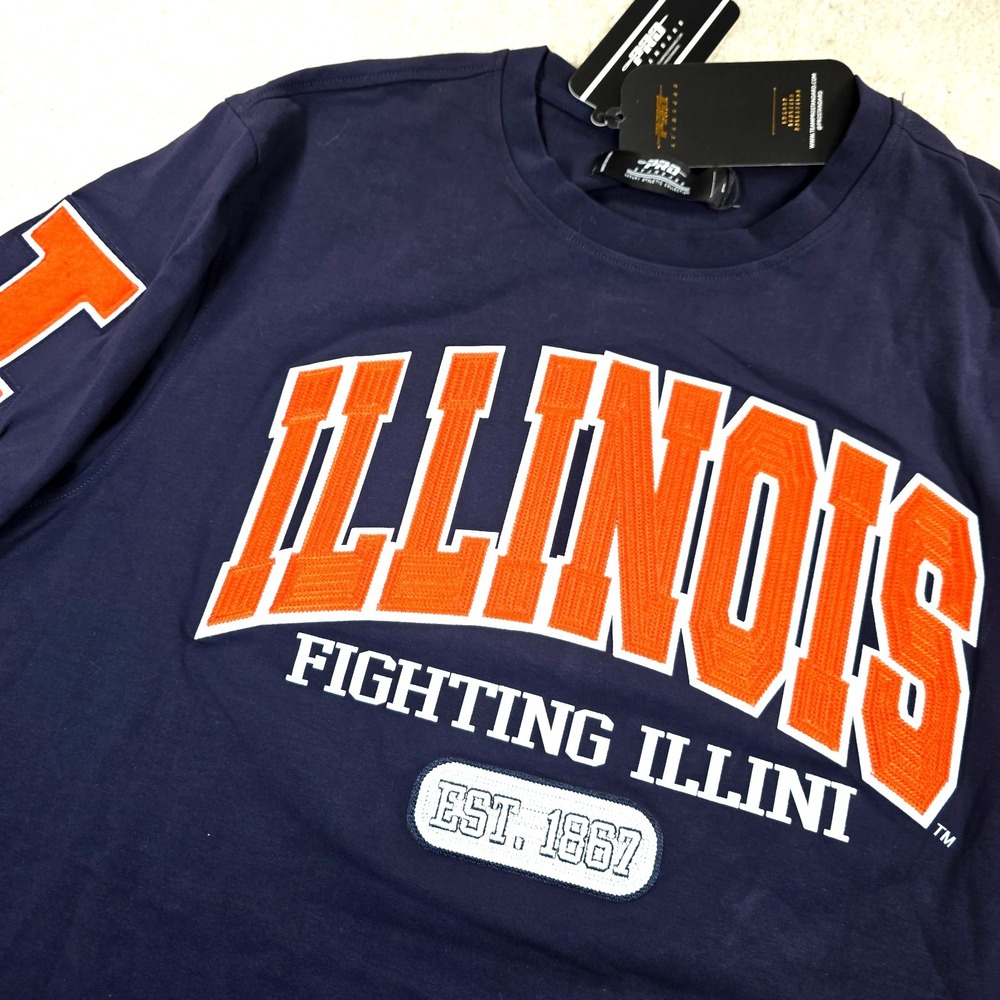 Pro Standard T-Shirt Mens L Navy Blue Illinois Fighting Illini City Arch NWT